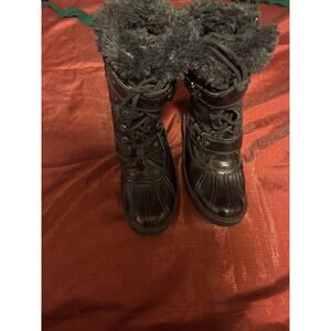 Women's Sperry Top-Sider Saltwater Faux Fur Duck Boots Black Size 7 M